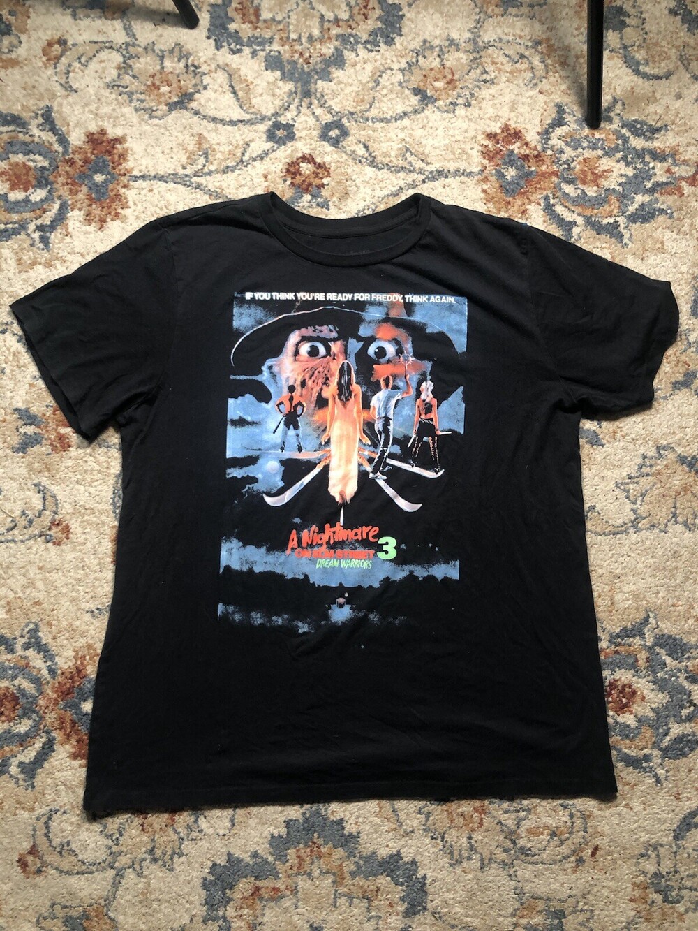 A Nightmare on Elm Street Men T-Shirt 3XL Black Dream Warriors 3 Graphic Movie